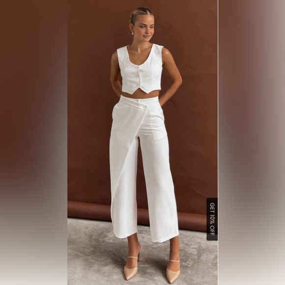 Pants & Jumpsuits Elegant White Womens Twopiece Set Poshmark — free download